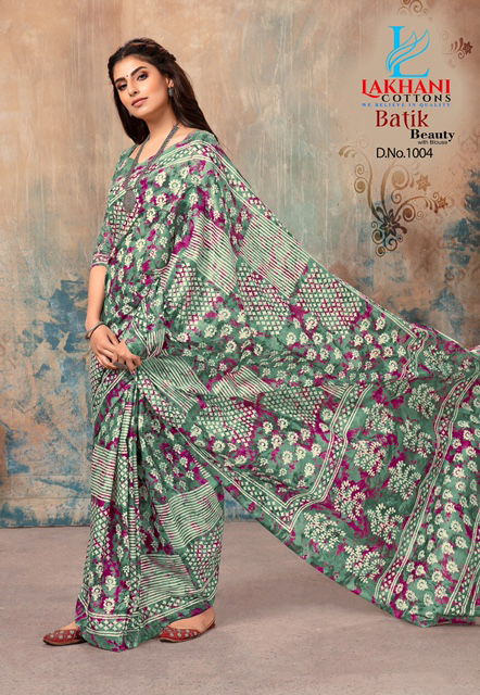 Lakhani Batik Latest Fancy Designer  Beauty Printed Cotton Saree Collection